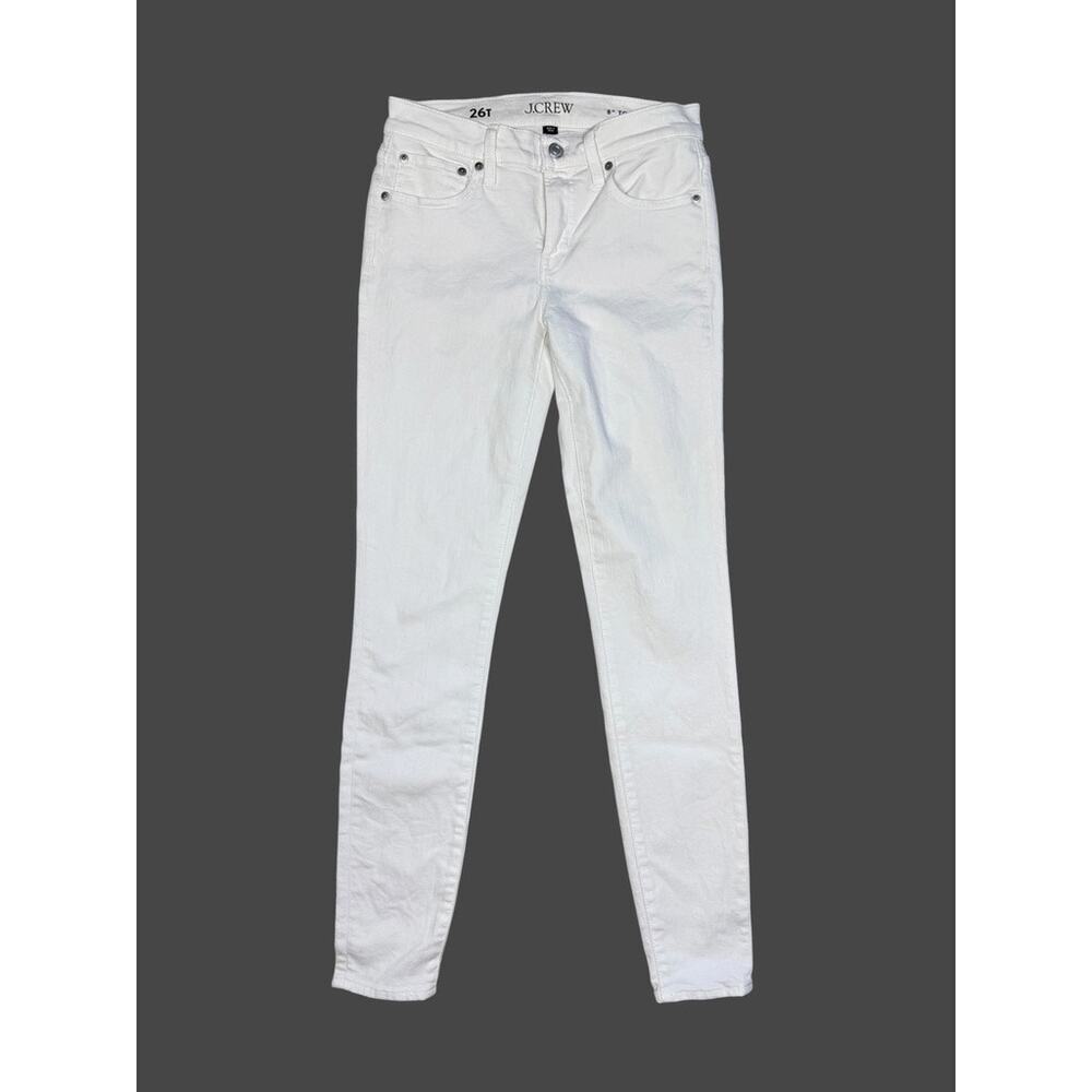 J.Crew Re-Imagined White Denim Skinny Jeans 8" Toothpick 26 Tall